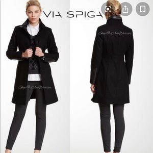 Via Spiga Stand-Up Collar Wool Coat Sz 6